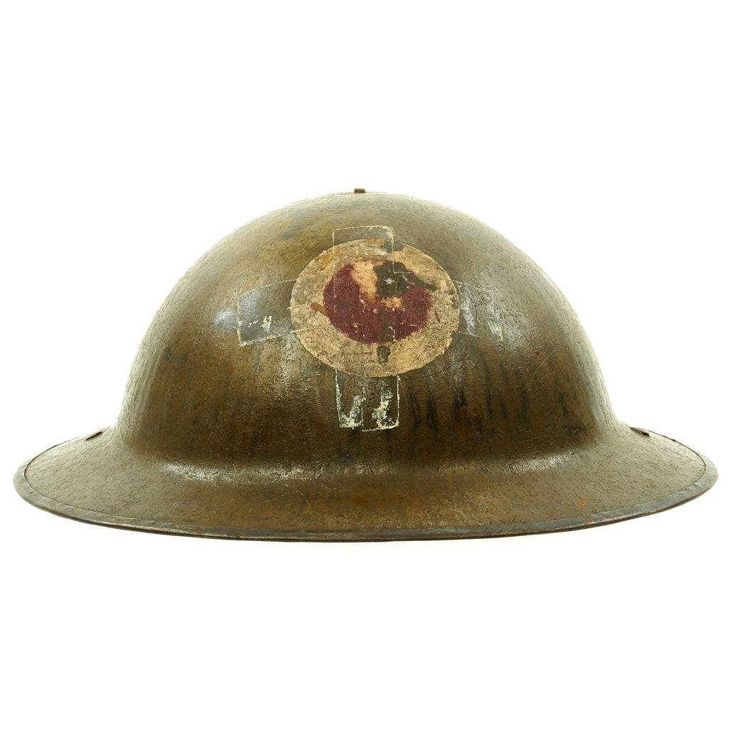 Original U.S. WWI M1917 37th Infantry Division Medic Doughboy Helmet - Buckeye Division Original Items