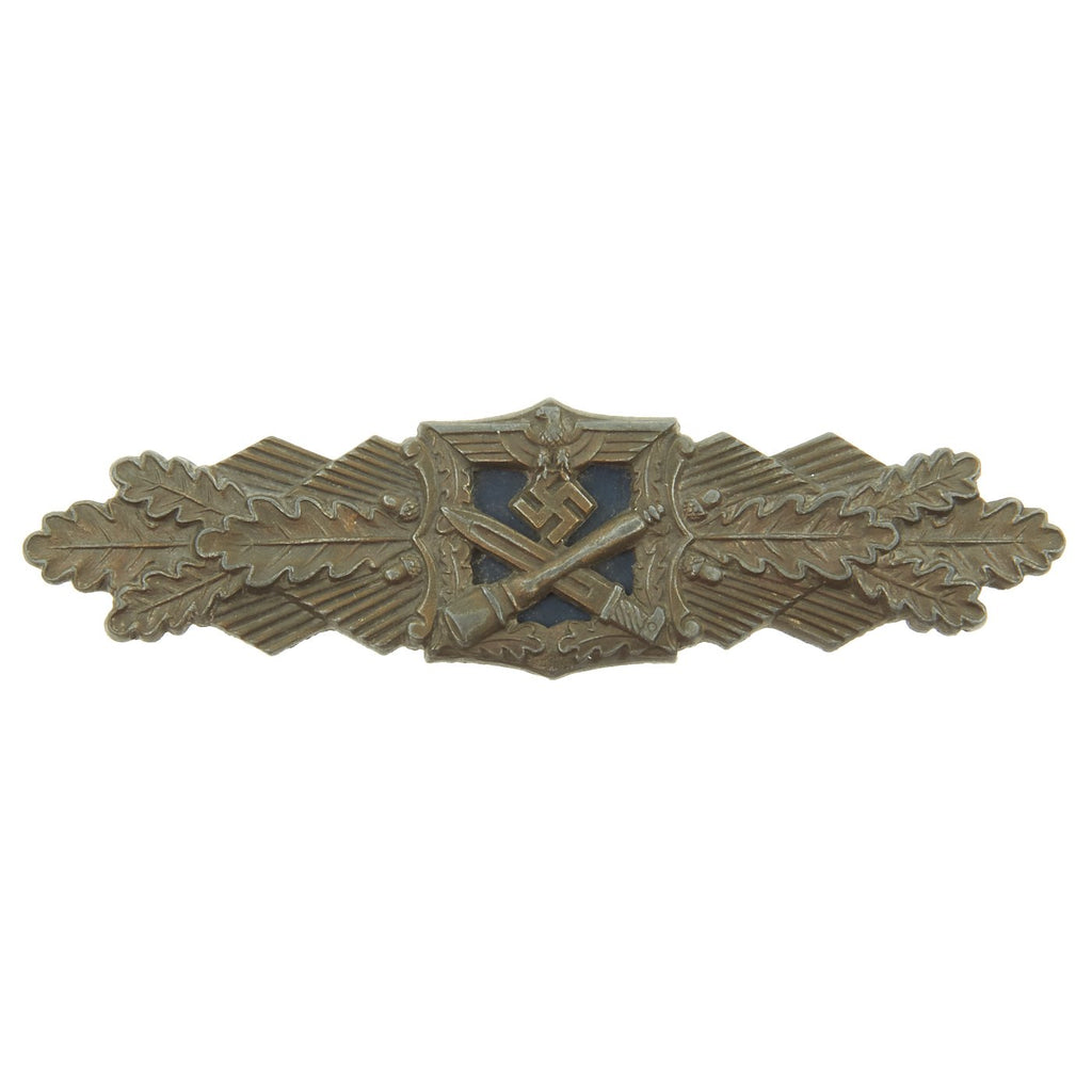 Original German WWII Close Combat Clasp in Bronze with Blued Back by A.G.M.U.K. GABLONZ Original Items
