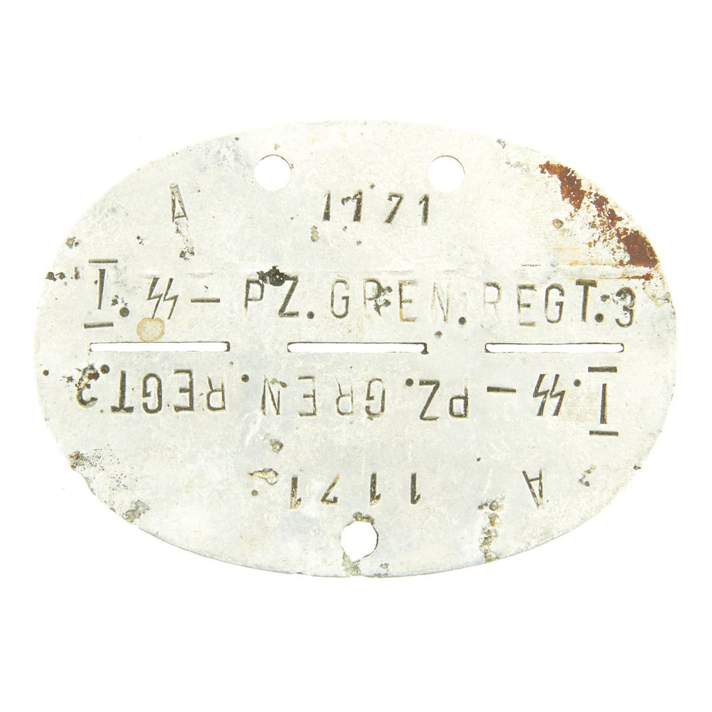 Original German WWII SS Identity Disc Dog Tag - 3rd Panzer Grenadier Regiment Original Items