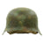 Original German WWII M42 Camouflage Painted Steel Helmet with Size 55 Liner - EF62 Original Items