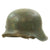 Original German WWII M42 Camouflage Painted Steel Helmet with Size 55 Liner - EF62 Original Items