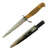 Original German WWII Ribbed Wood Handle Trench Fighting Knife with Steel Boot Scabbard Original Items