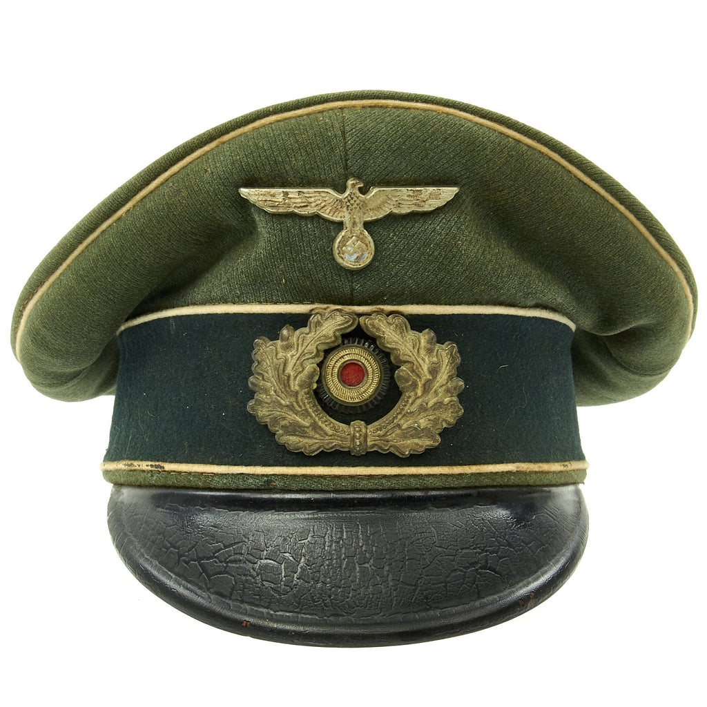 Original German WWII Army Heer Officer Simulated Crusher Visor Cap Original Items