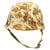 Original U.S. WWII 1943 M1 McCord Fixed Bale Helmet with USMC Camo Poncho Cover and Westinghouse Liner Original Items