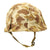 Original U.S. WWII 1943 M1 McCord Fixed Bale Helmet with USMC Camo Poncho Cover and Westinghouse Liner Original Items