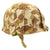 Original U.S. WWII 1943 M1 McCord Fixed Bale Helmet with USMC Camo Poncho Cover and Westinghouse Liner Original Items