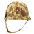 Original U.S. WWII 1943 M1 McCord Fixed Bale Helmet with USMC Camo Poncho Cover and Westinghouse Liner Original Items