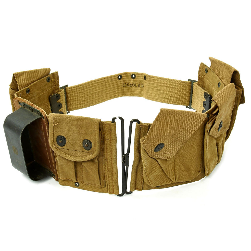 Original U.S. WWI 1918A2 BAR Browning Automatic Rifleman Belt by L.C.C. & Co.  - Dated 1918 Original Items