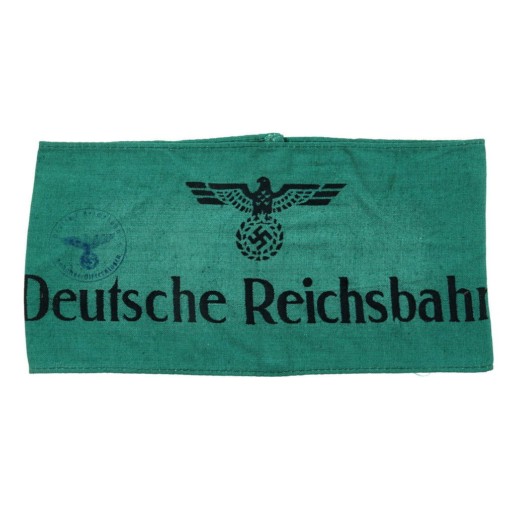 Original German WWII Reichsbahn Armband with Inspection Stamp Original Items
