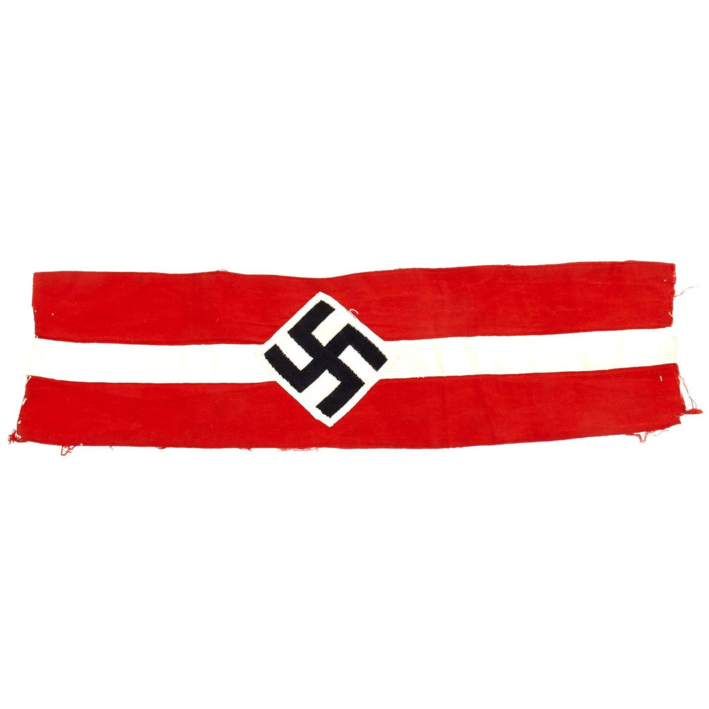 Original German WWII Field Used Hitler Youth Member Armband with Embroidered Insignia - Hitlerjugend Original Items
