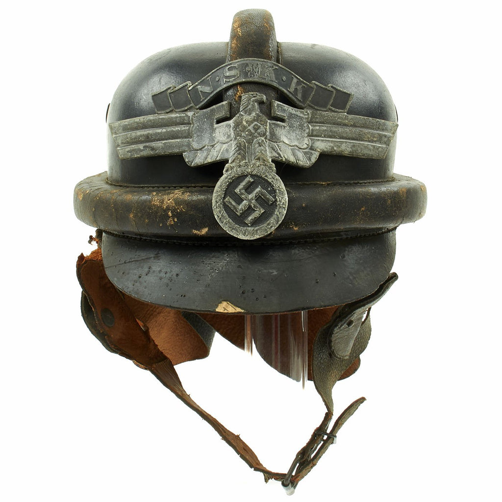 Original German WWII 2nd Pattern NSKK Crash Helmet - Eigentum NSKK-Motorbrigade Kurpfalz-Saar Original Items