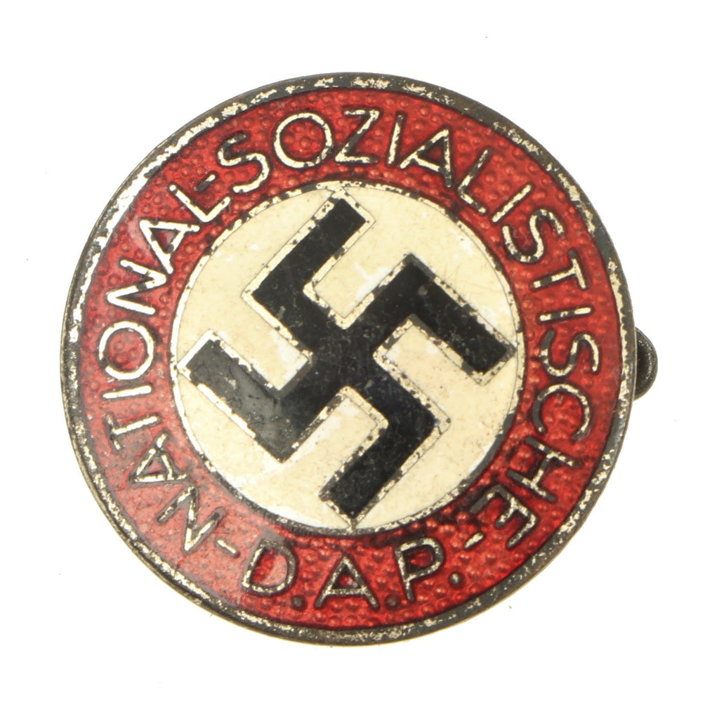 Original German NSDAP Party Enamel Membership Badge Pin by E.L. Müller of Pforzheim - RZM M1/27 Original Items