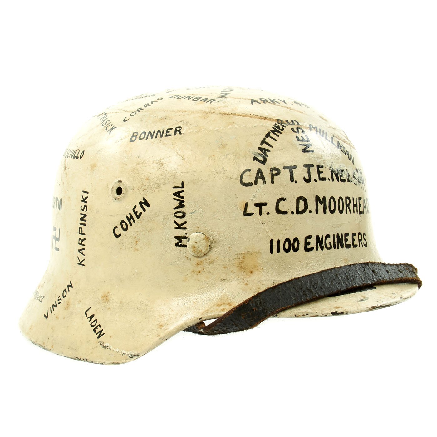 Original German WWII M40 Helmet - USGI Signed Bring Back War