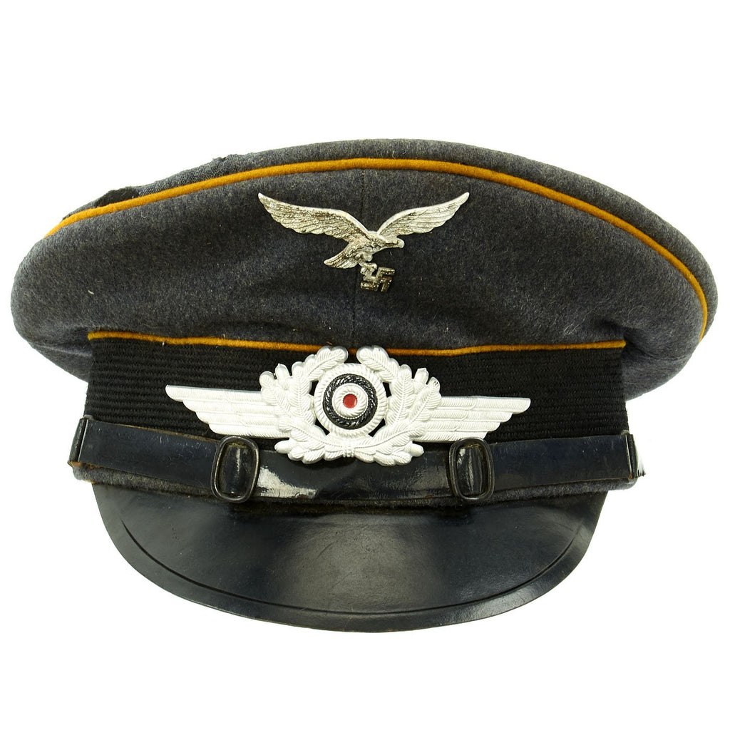 Original German WWII 1937 dated Luftwaffe Flight Branch Visor Cap by G.A. Hoffmann - Size 57 Original Items
