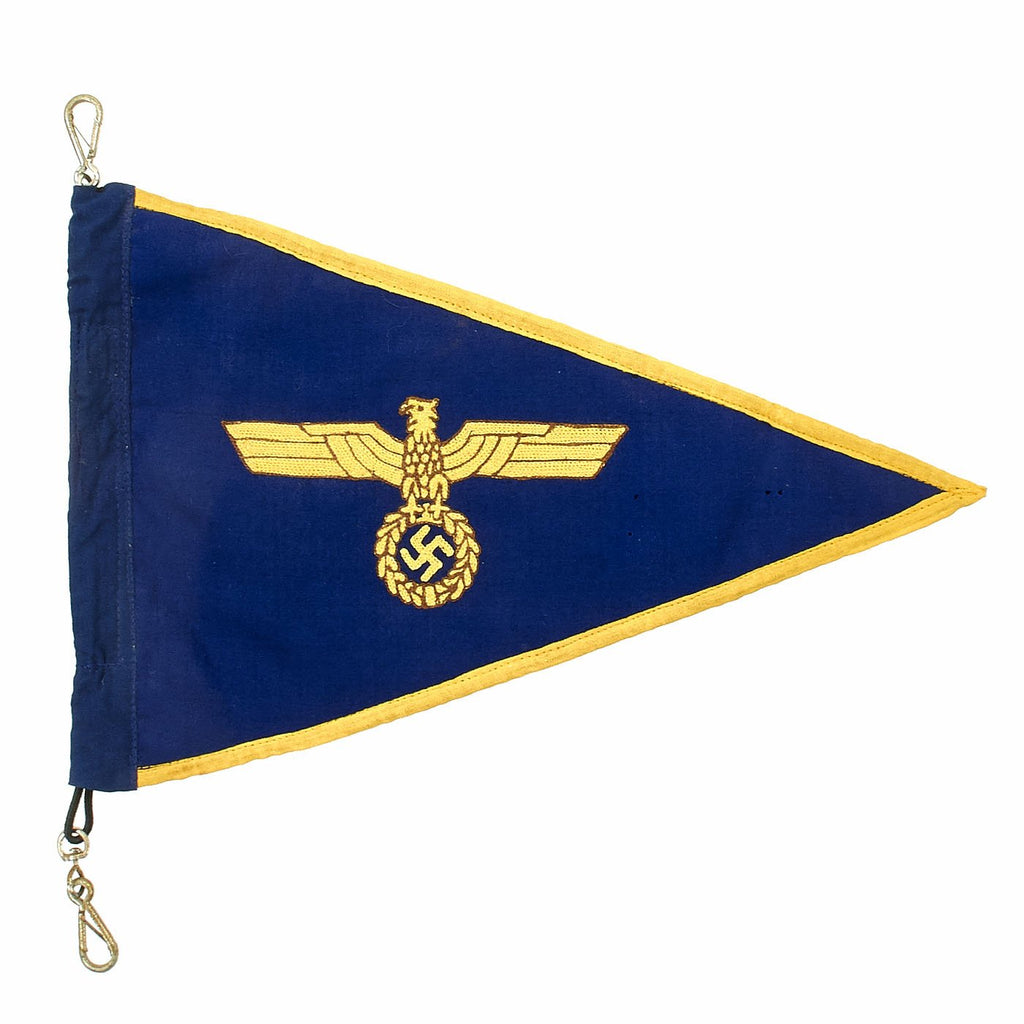 Original German WWII Navy Kriegsmarine Officer Vehicle Staff Car Fender Pennant Flag - 12.5" x 8" Original Items