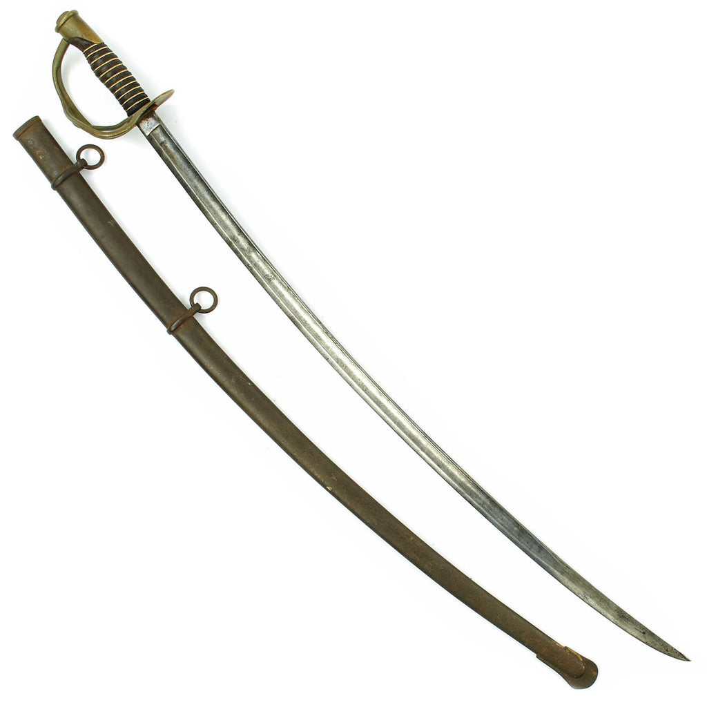 Original U.S Civil War 1860 Light Cavalry Saber by Rare Maker J.B. Allere with Steel Scabbard c. 1863 Original Items