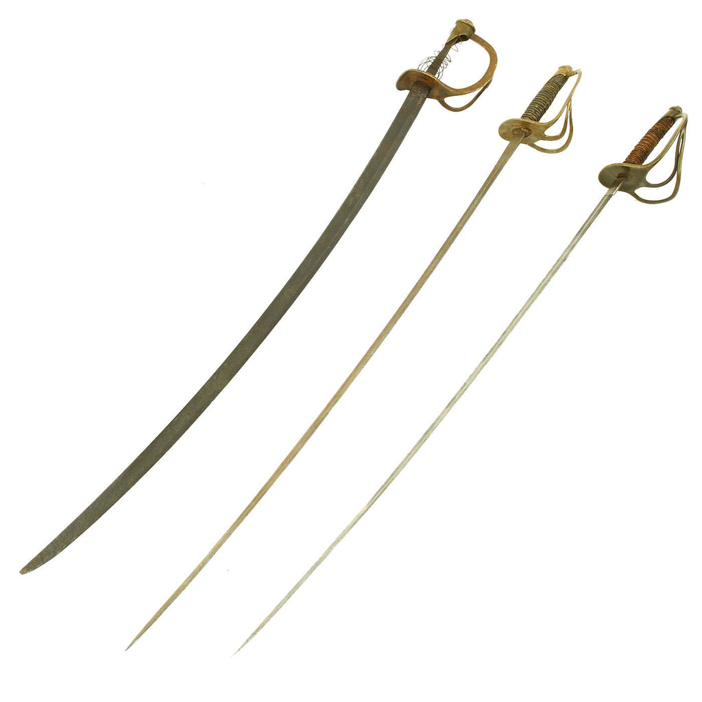 Original Set of Three U.S. Civil War Era Army Officer's Swords in Relic Condition Original Items