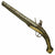 Original 19th Century Ottoman "Barbary Pirate" Silver and Brass Inlaid Flintlock Pistol - circa 1820 Original Items