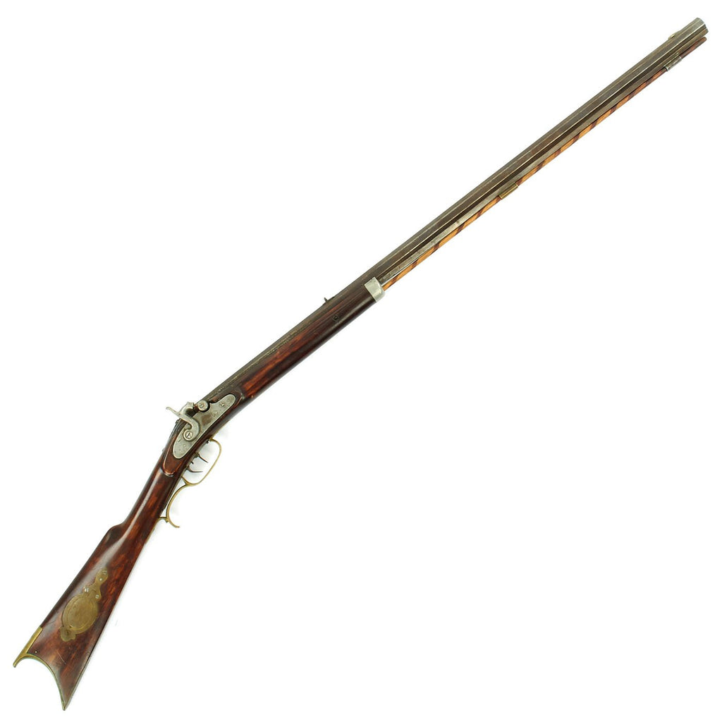 Original U.S. Long Pennsylvania Percussion Rifle made with Named British Trade Lock - circa 1840 Original Items