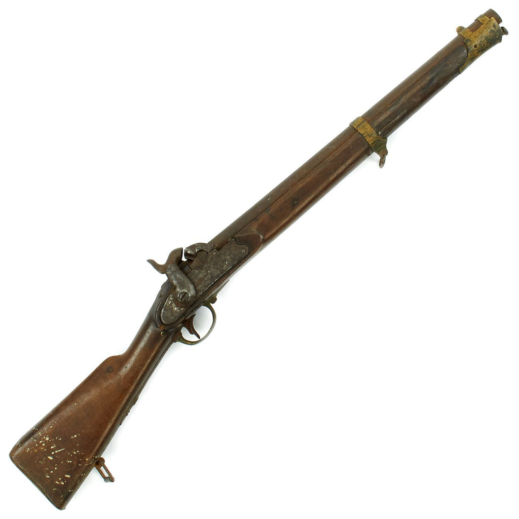 Original German Made Percussion Carbine Cut-down from Musket marked to Otto I of Greece - dated 1853 Original Items