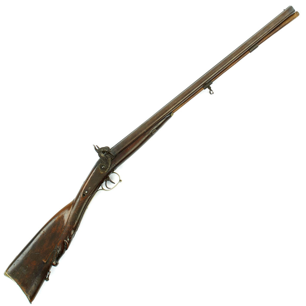 Original European Double Barrel 12 / 16 gauge Percussion Shotgun with Engraved Stock - Circa 1840 Original Items