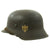 Original German WWII M42 Single Decal Army Heer Helmet with Size 57 Liner and Chinstrap - EF64 Original Items