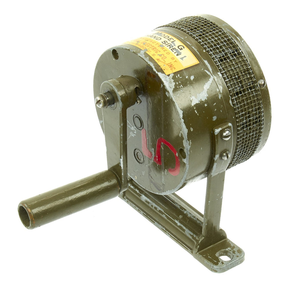 Original U.S. WWII Model G Air Raid Hand Siren by Federal Electric Company Original Items