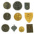 Original German WWII Tinnie Pin Collection - Set of 10 Original Items