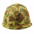Original U.S. WWII / Korea 1945 USMC Named M1 McCord Rear Seam Helmet with HBT Camo Cover and Westinghouse Liner Original Items