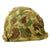 Original U.S. WWII / Korea 1945 USMC Named M1 McCord Rear Seam Helmet with HBT Camo Cover and Westinghouse Liner Original Items