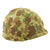 Original U.S. WWII / Korea 1945 USMC Named M1 McCord Rear Seam Helmet with HBT Camo Cover and Westinghouse Liner Original Items