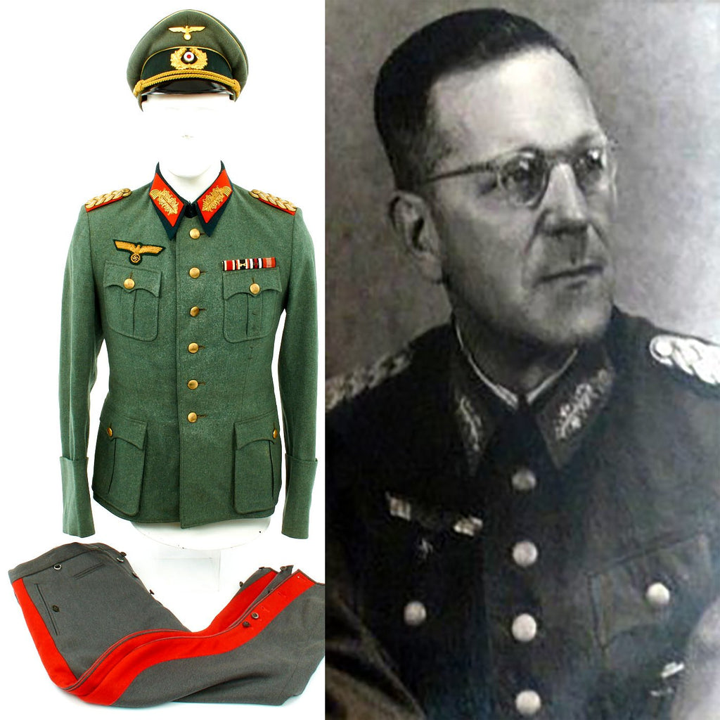 Original German WWII Named Identified Major General Uniform Set - Generalmajor Ernst Graewe Original Items