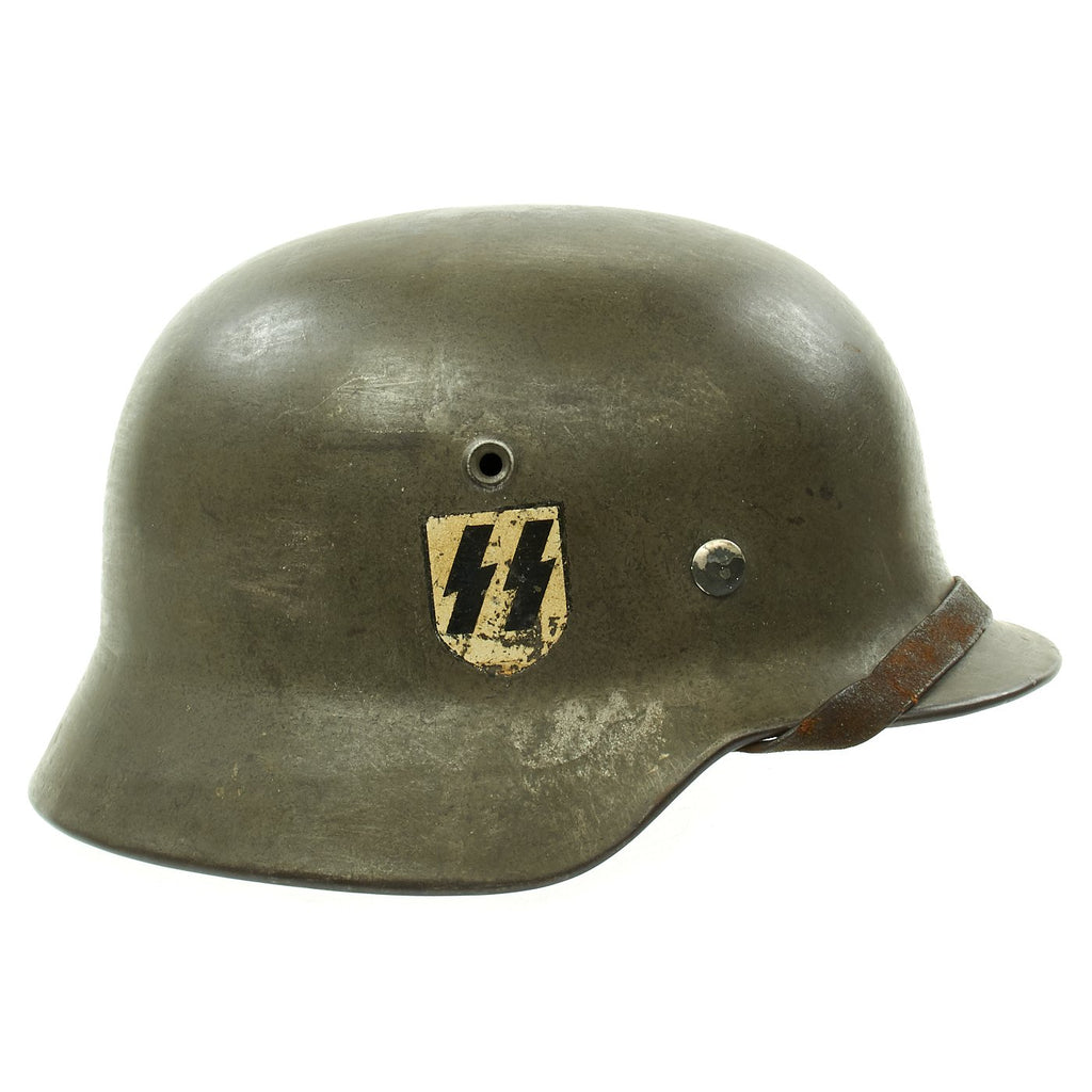 Original German WWII M40 Single Decal SS by Eisenhuttenwerk AG - Size 66 Shell Original Items