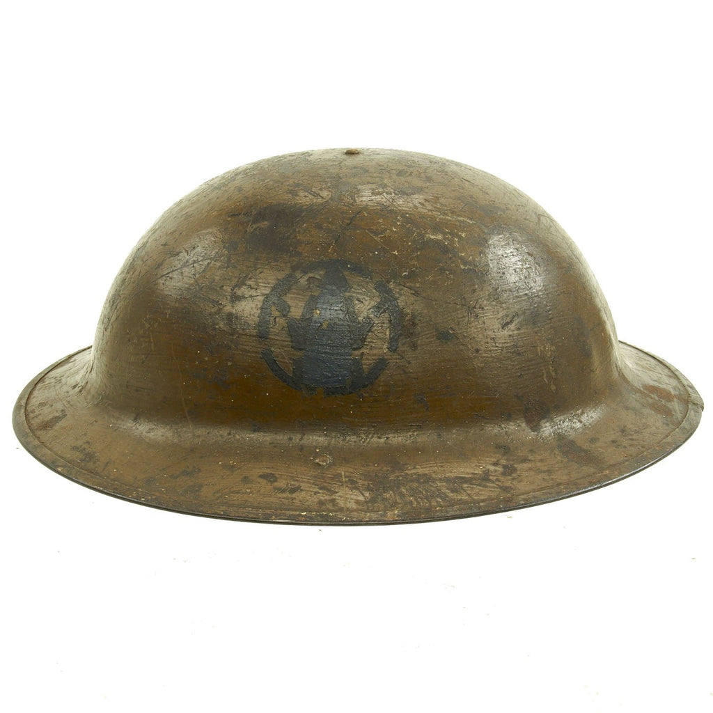 Original U.S. WWI M1917 89th Infantry Division Doughboy Helmet - "The Rolling W" Original Items