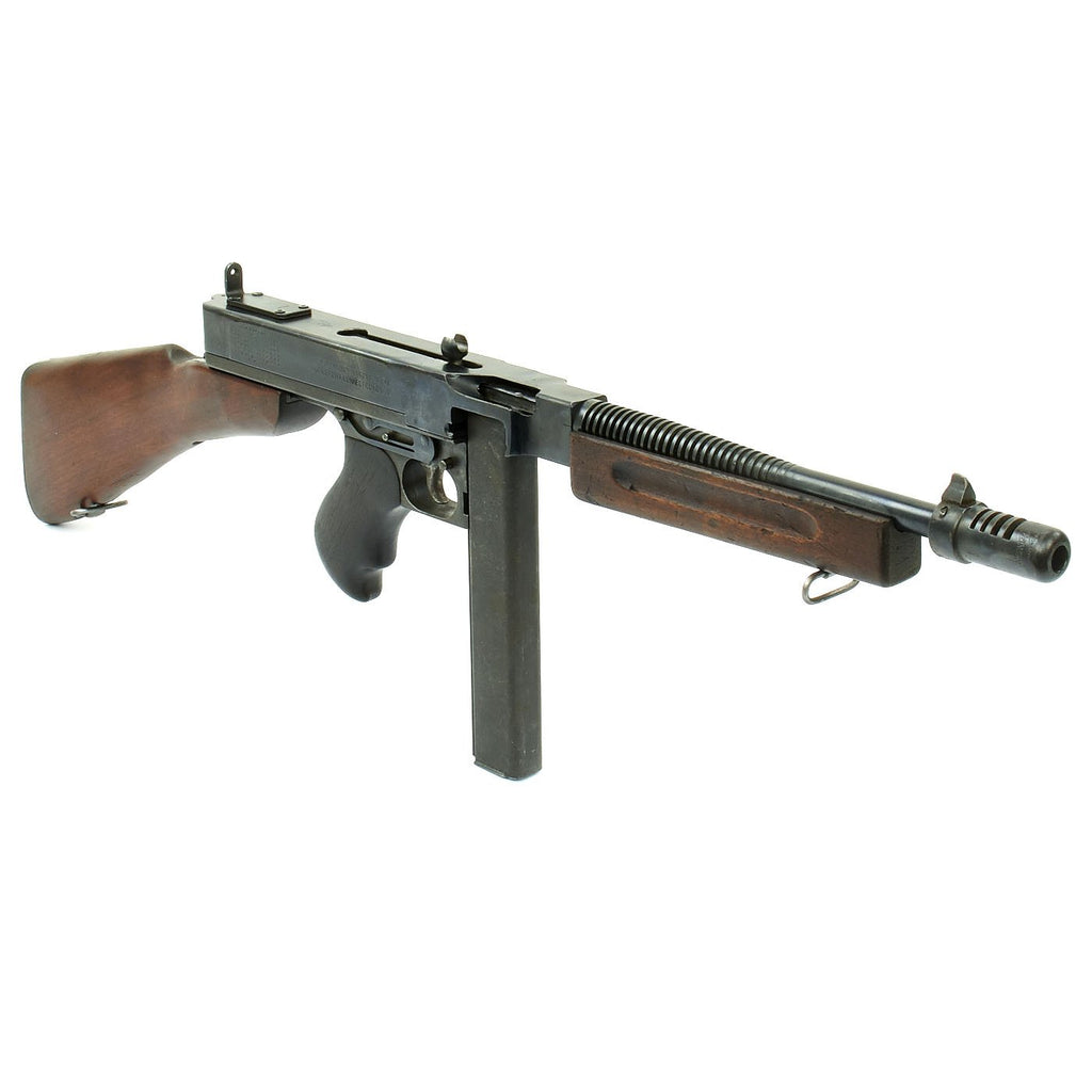 Original U.S. WWII Thompson M1928A1 Display Submachine Gun Serial No. A.O. 63757 - Original WWII Parts Original Items