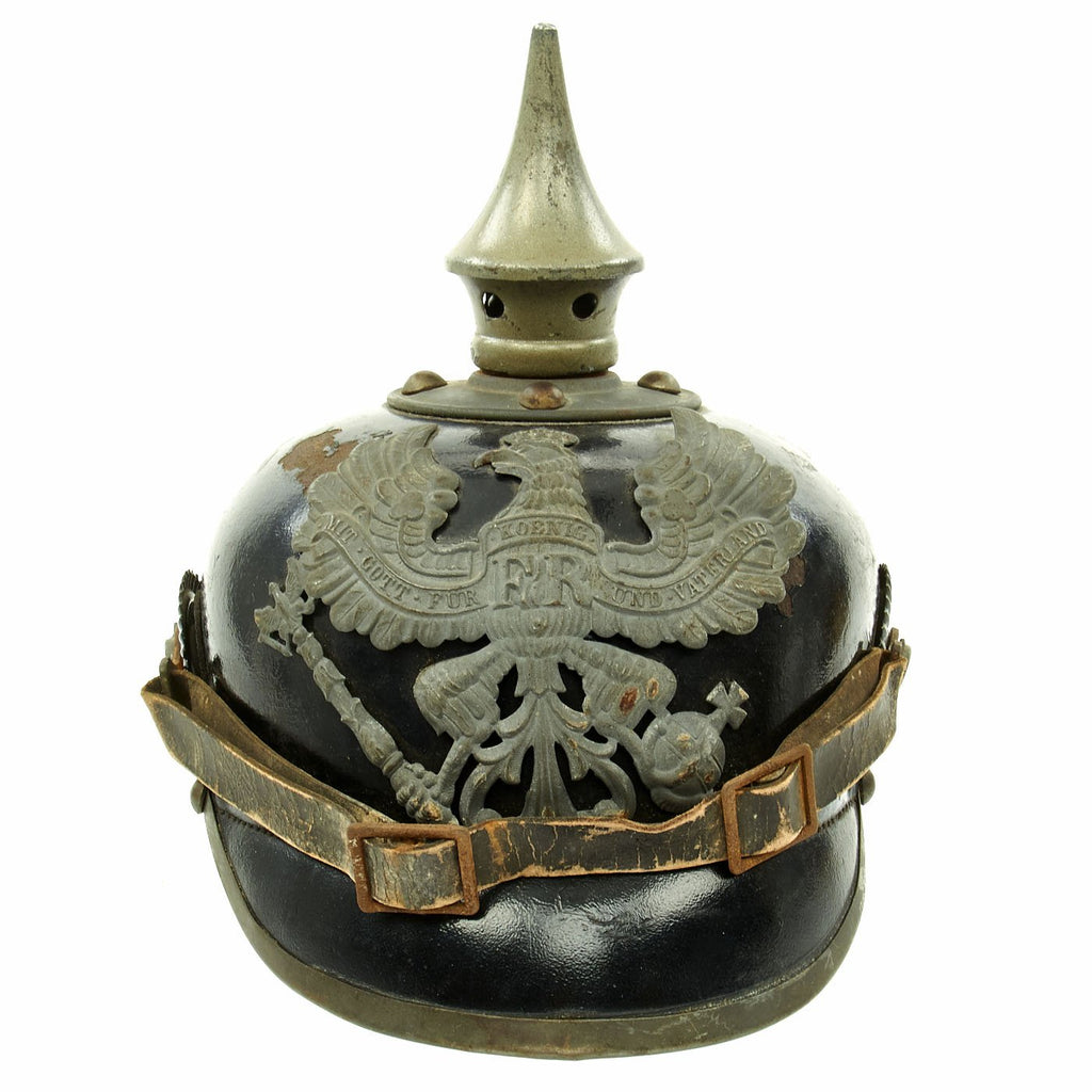 Original German WWI Prussian M1915 Line Infantry EM/NCO Pickelhaube Spiked Helmet Original Items