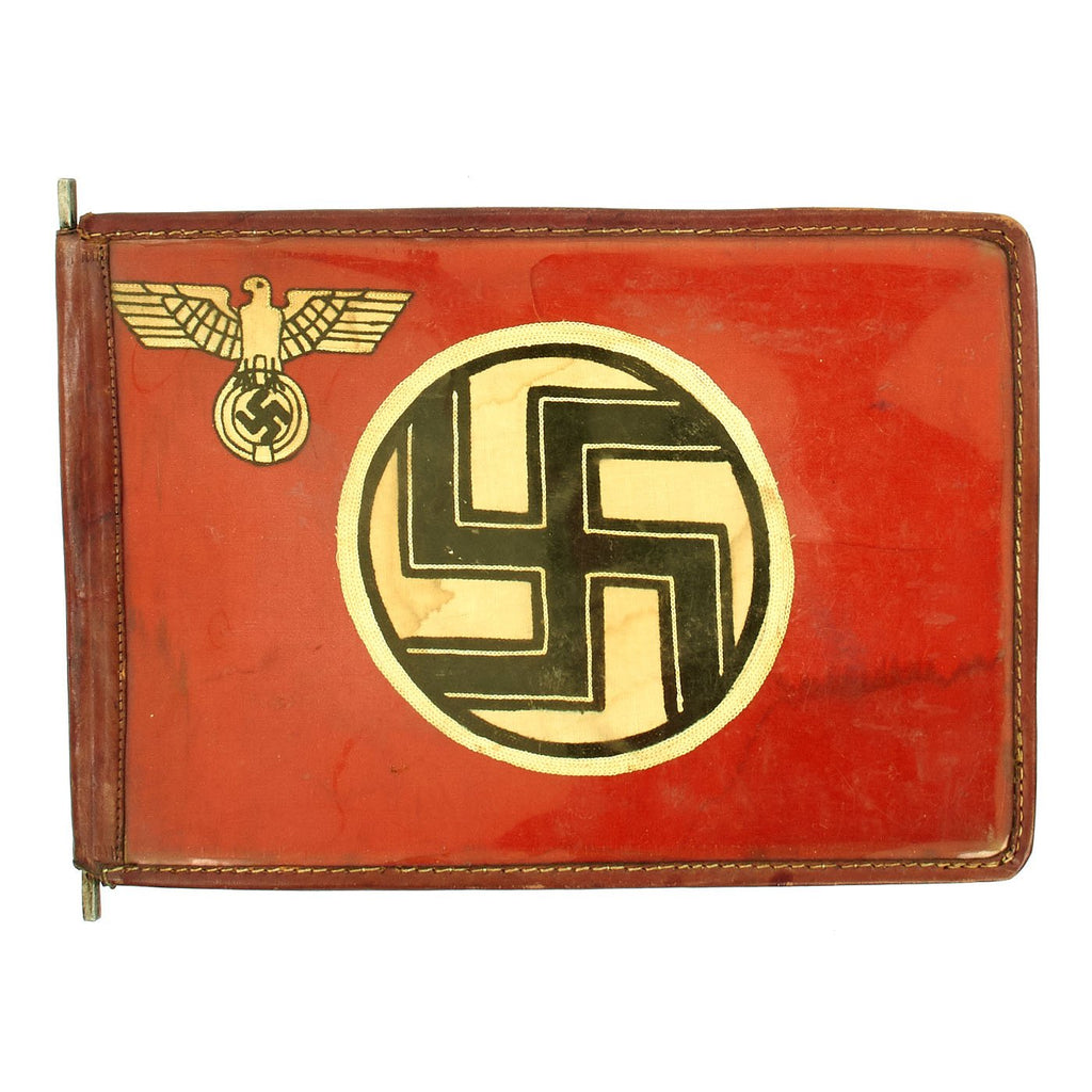 Original German WWII NSDAP State Service Vehicle Automobile Rigid Fender Pennant Flag Original Items