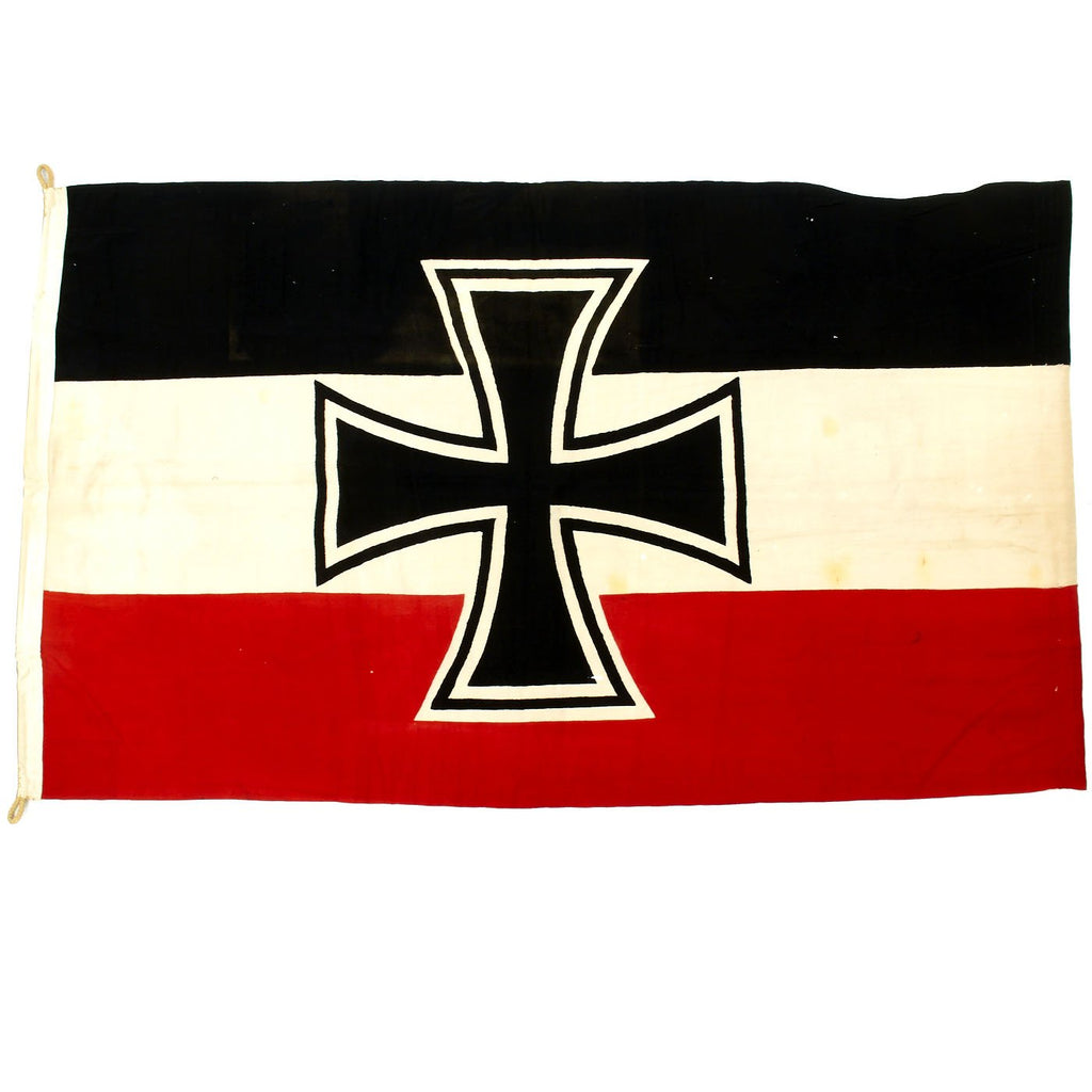 Original German Pre WWII Naval Jack Flag with WW2 Kriegsmarine Markings - Reichskriegsflagge Original Items