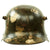 Original German WWI M16 Stahlhelm Helmet with Winter Camouflage Paint - marked NJ62 Original Items