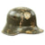 Original German WWI M16 Stahlhelm Helmet with Winter Camouflage Paint - marked NJ62 Original Items