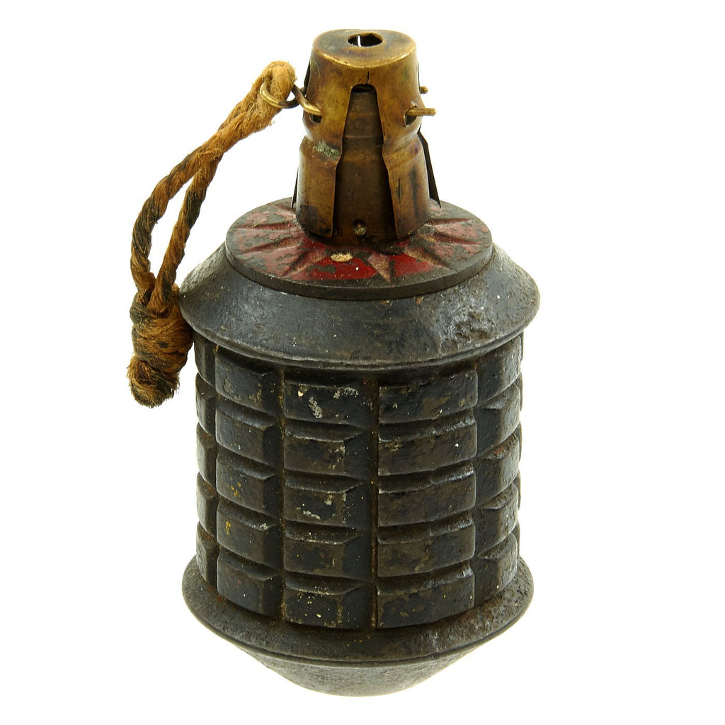 Original Japanese WWII Type 97 Inert Fragmentation Hand Grenade with Fuse dated November 1938 Original Items