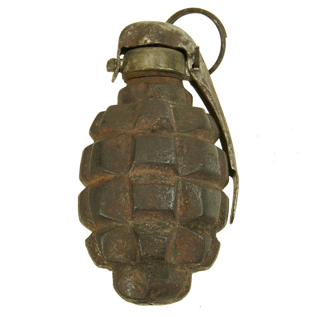 Original French WWI F1 Hand Grenade with Billant Modèle 1916 B Fuse - Inert Original Items