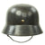 Original German WWII Luftwaffe M35 Double Decal Helmet with size 59 Liner - marked Q66 Original Items