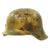 Original German WWII M42 Italian Camouflage Painted Helmet - CLK64 Original Items
