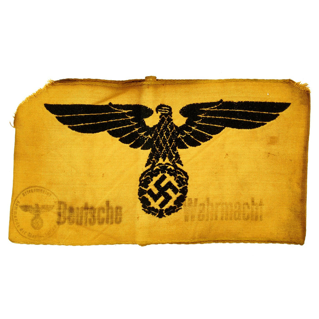 Original German WWII State Service Army Volunteer Armband with Depot Stamp - Deutsche Wehrmacht Original Items