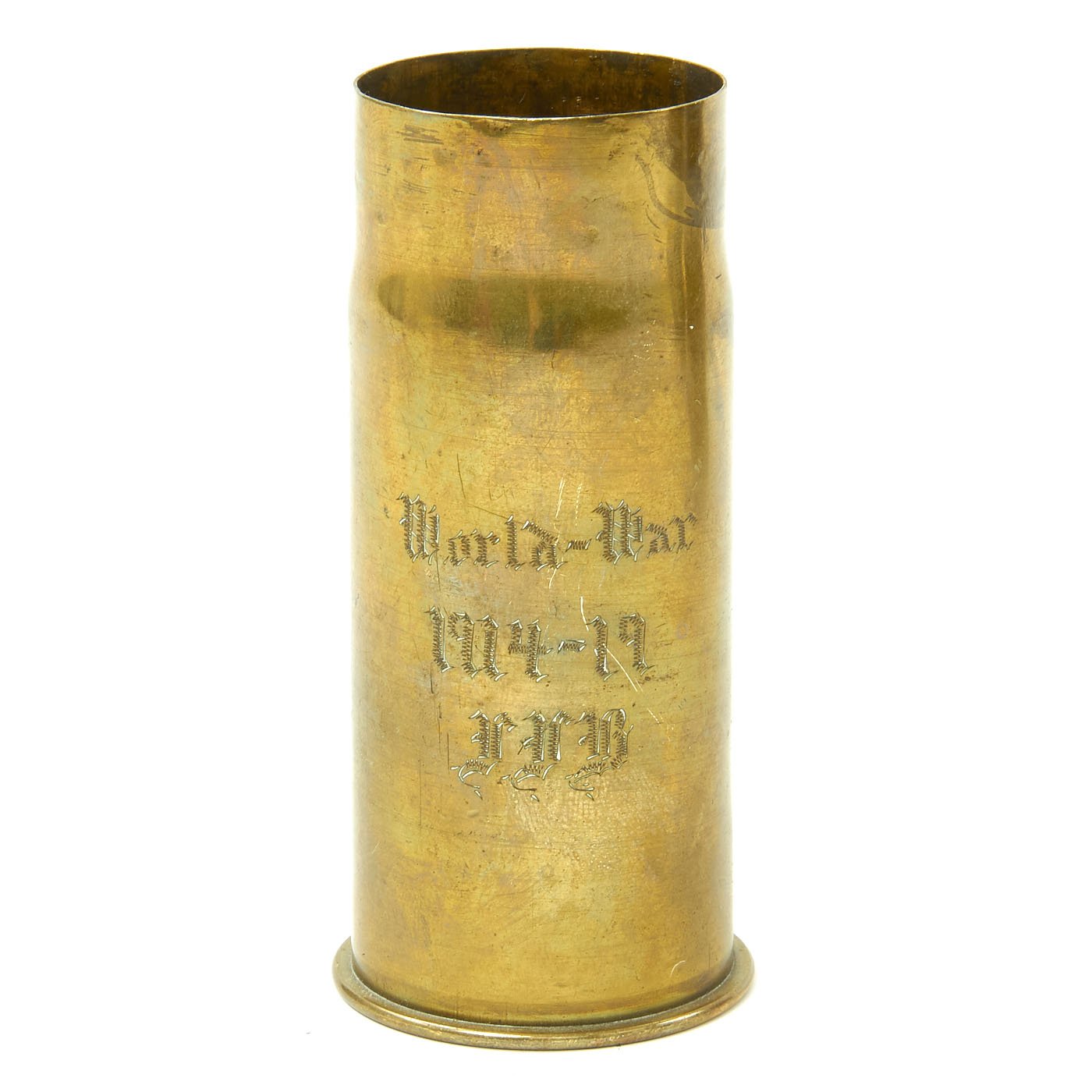 Original WWI Trench Art Engraved French Artillery Shells - German, Fre –  International Military Antiques