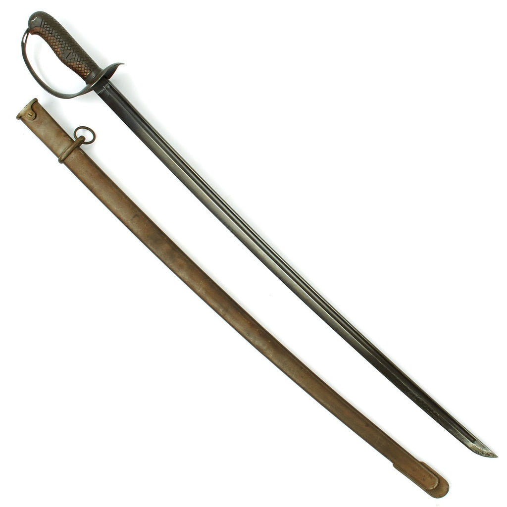 Original Japanese WWII M1899 Type 32 Otsu 2nd Pattern Cavalry Saber with Scabbard - Named USN Bring Back Original Items