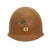 Original U.S. WWII Early 1942 M1 McCord Front Seam Fixed Bale Helmet With Painted Captain Bars and Rare Camouflage Paint Original Items