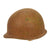 Original U.S. WWII Early 1942 M1 McCord Front Seam Fixed Bale Helmet With Painted Captain Bars and Rare Camouflage Paint Original Items