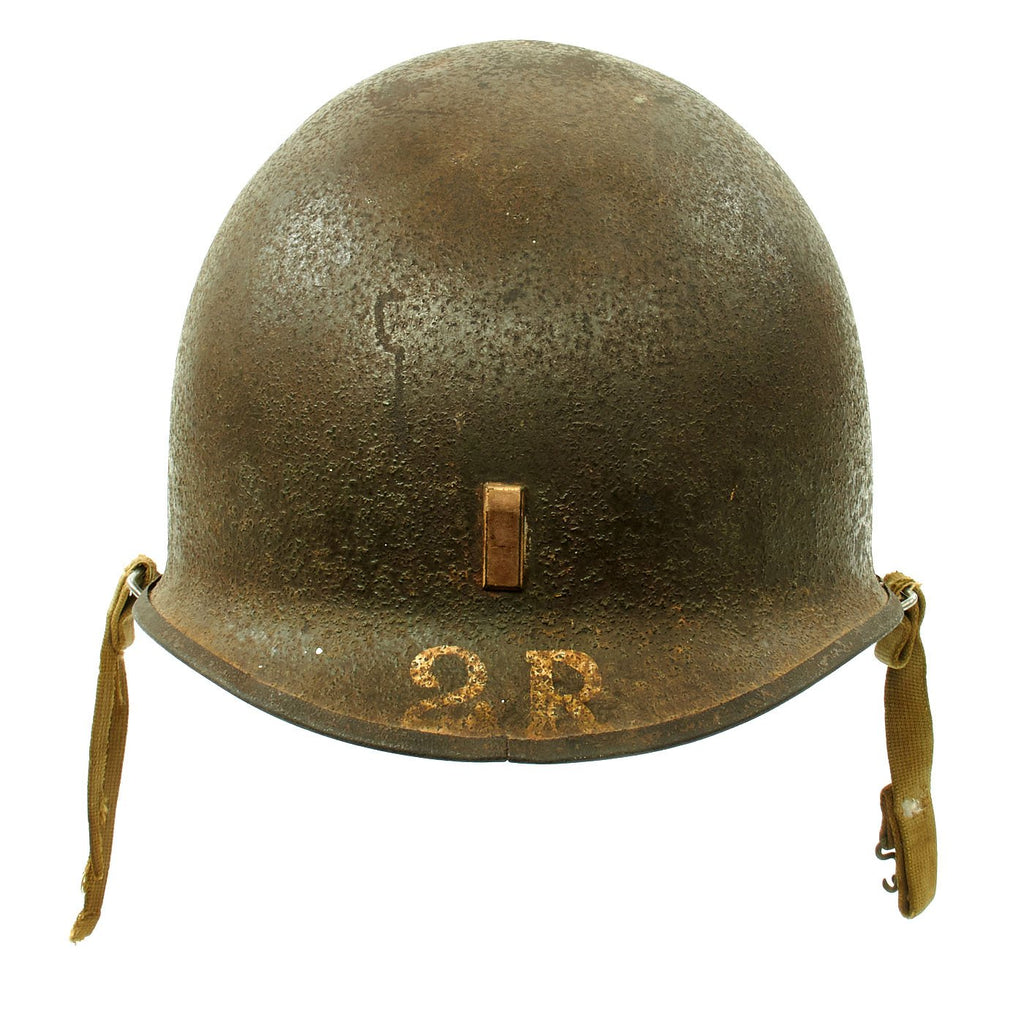 Original U.S. WWII 1944 Named Lieutenant M1 McCord Front Seam Helmet Original Items